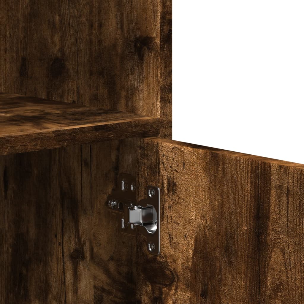 Cabinet with castors, smoky oak, 55x40x91cm, wood