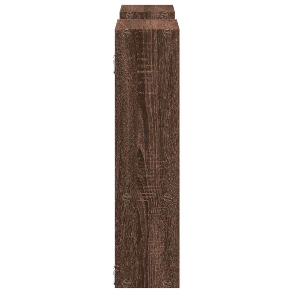 Wall shelf, brown oak, 99x15x60cm, engineered wood