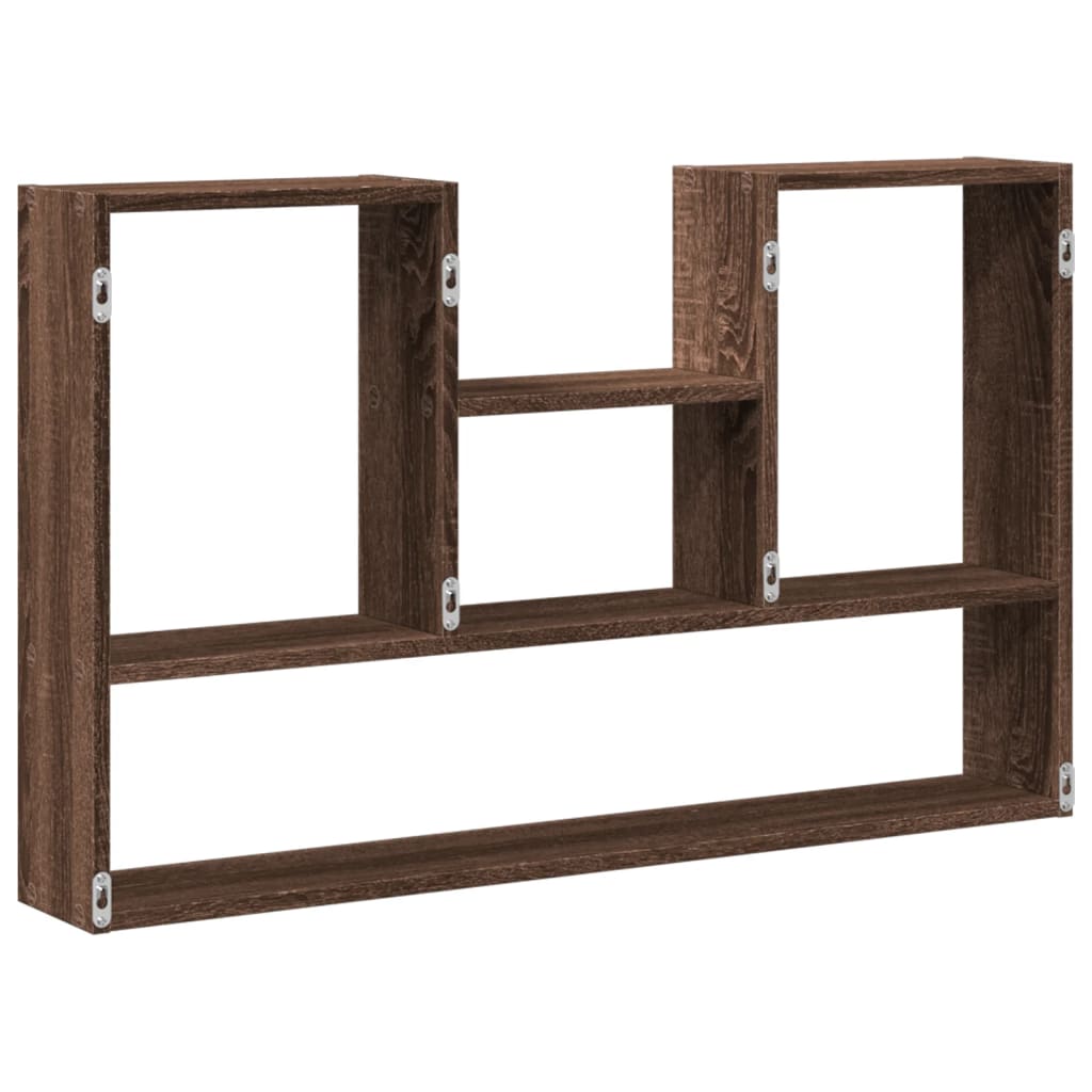 Wall shelf, brown oak, 99x15x60cm, engineered wood