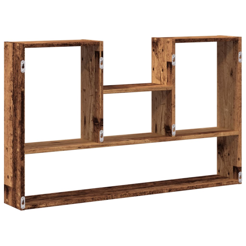 Wall shelf, antique wood, 99x15x60cm, wood