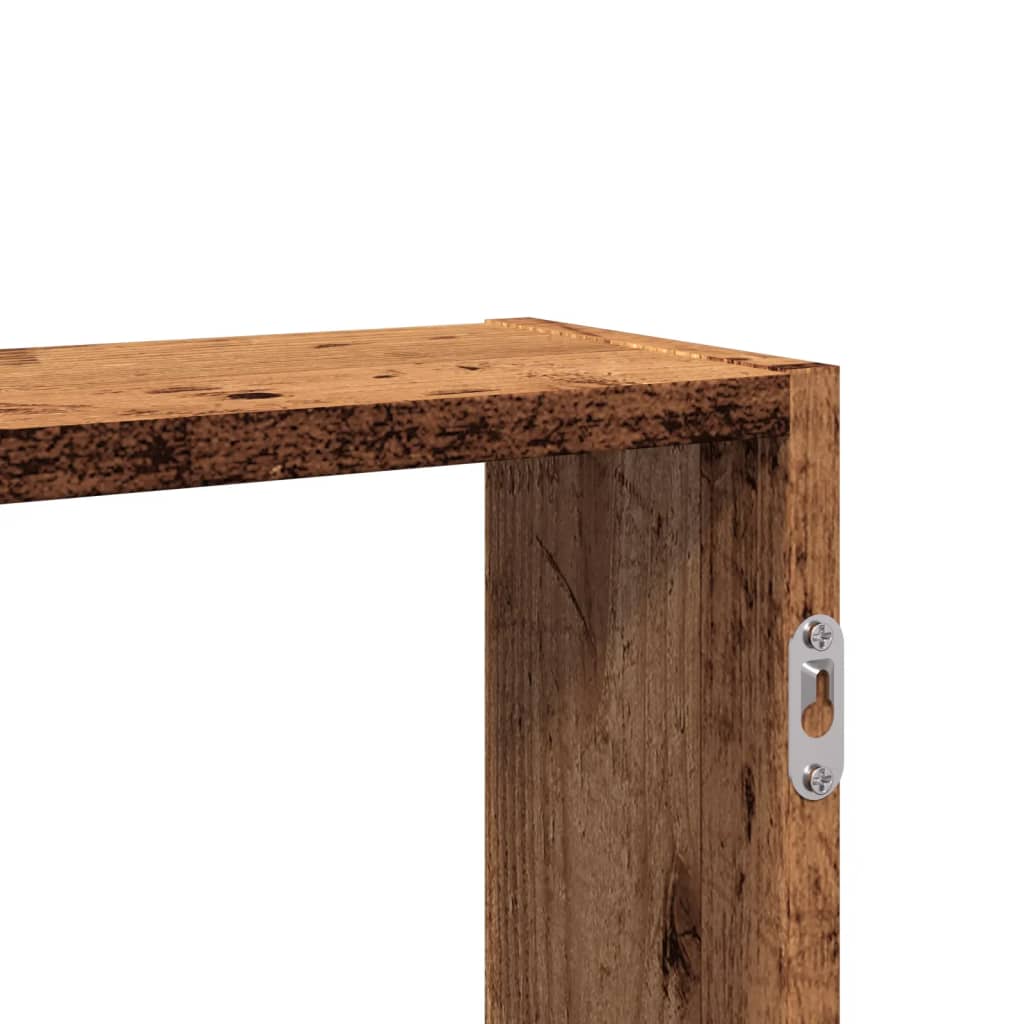 Wall shelf, antique wood, 99x15x60cm, wood