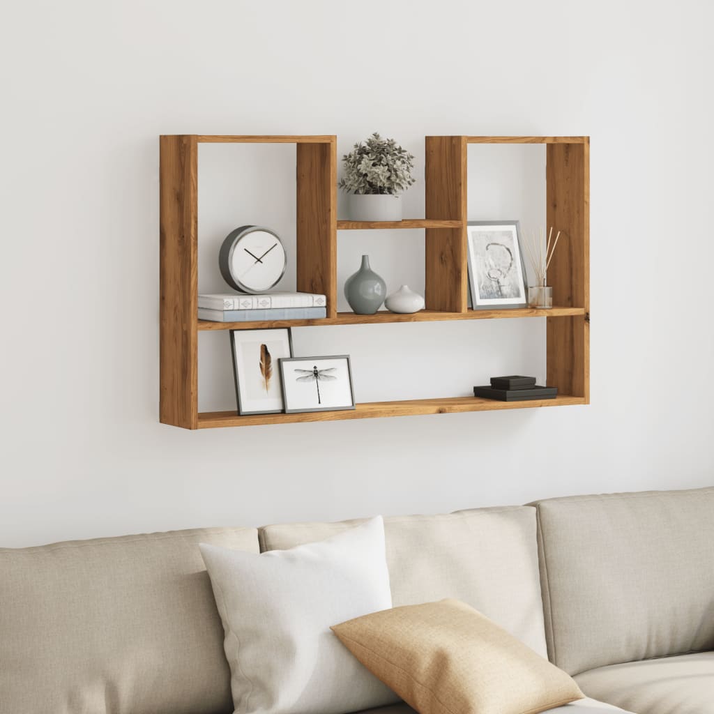 Wall shelf, artisan oak, 99x15x60cm, engineered wood
