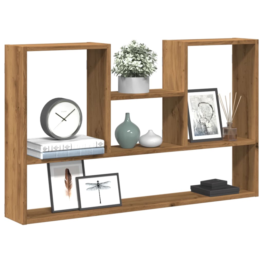 Wall shelf, artisan oak, 99x15x60cm, engineered wood