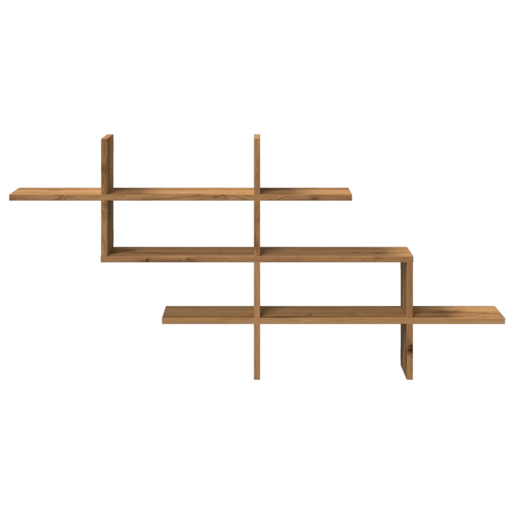 Wall shelf, artisan oak, 124.5x18x60.5cm, wood