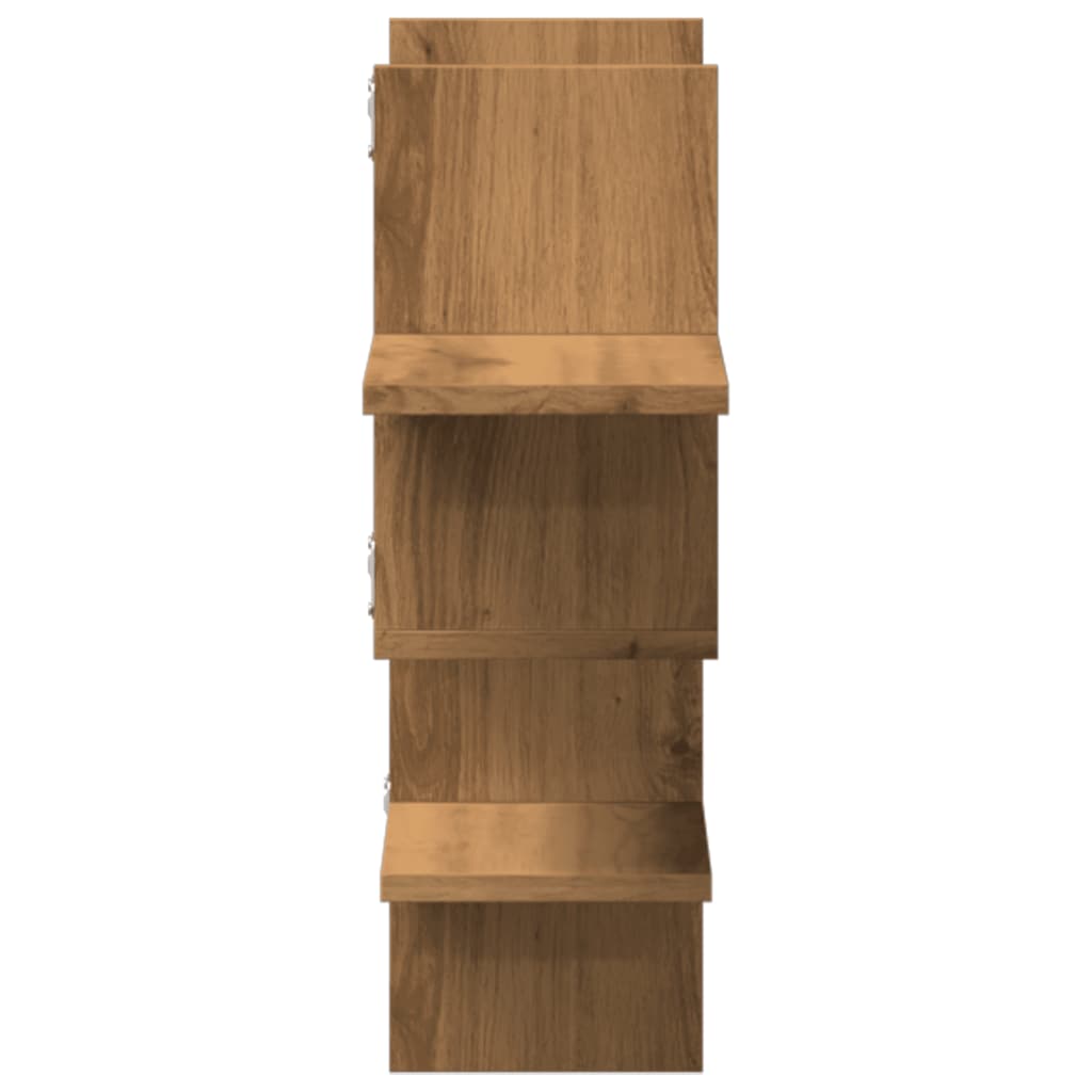 Wall shelf, artisan oak, 124.5x18x60.5cm, wood