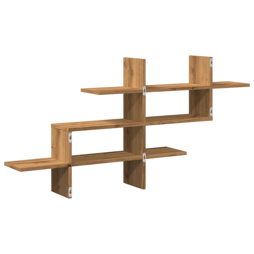 Wall shelf, artisan oak, 124.5x18x60.5cm, wood