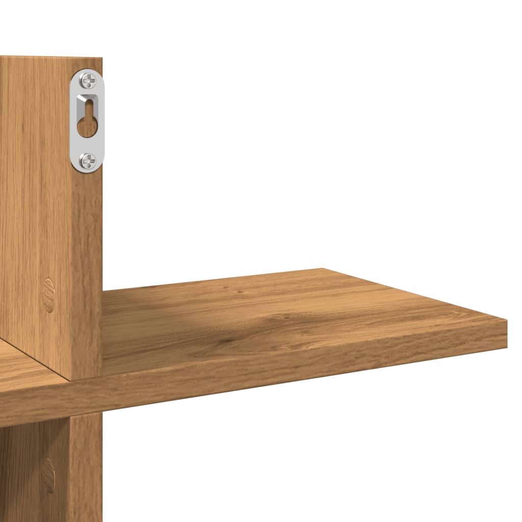 Wall shelf, artisan oak, 124.5x18x60.5cm, wood