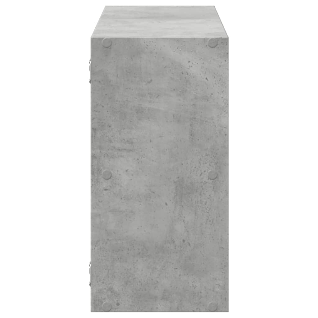 Sienas plaukts, betona pelēks, 100x25x50cm, apstrādāta koksne