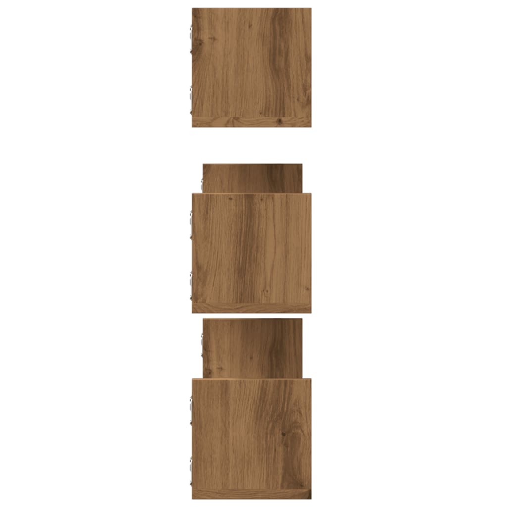 Wall shelves, 3 pcs, artisan oak, 80x18x18cm, wood