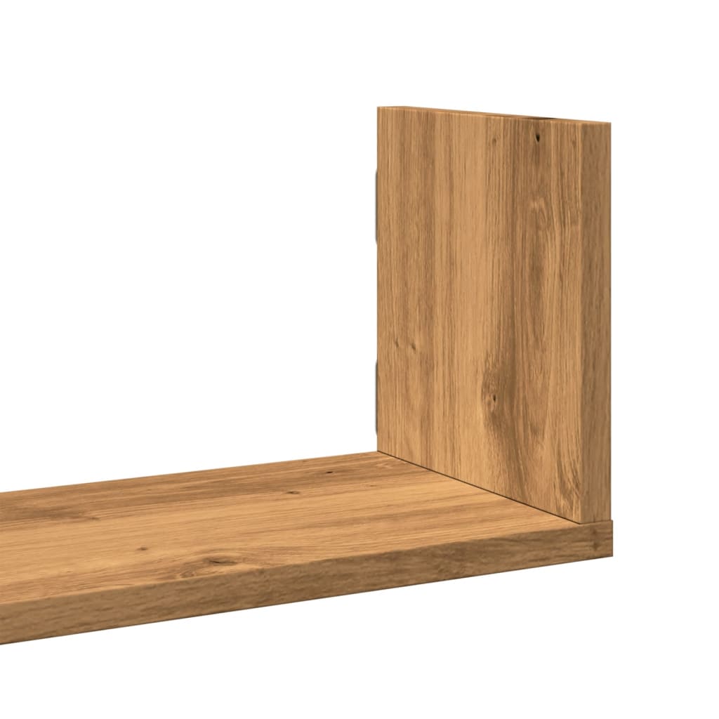 Wall shelves, 3 pcs, artisan oak, 80x18x18cm, wood