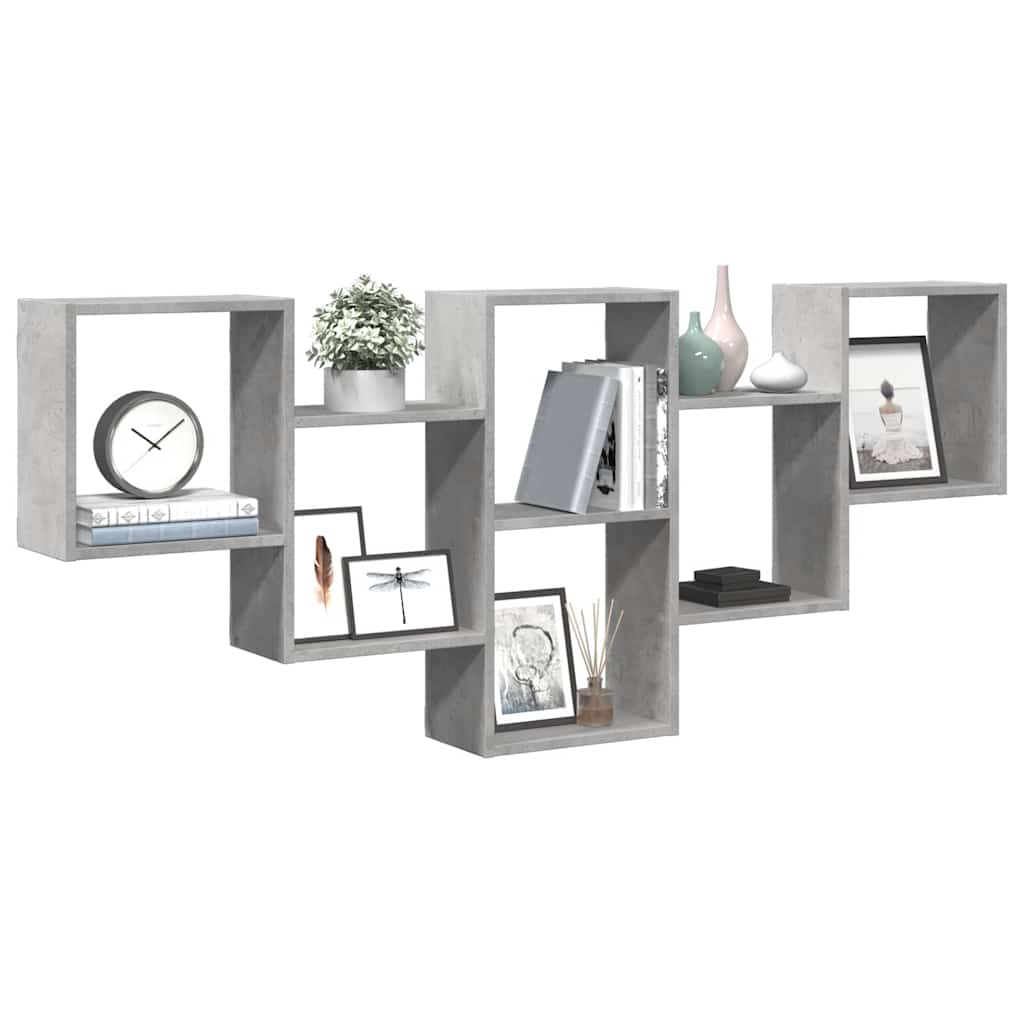 Wall shelf, concrete gray, 159x18x66cm, engineered wood