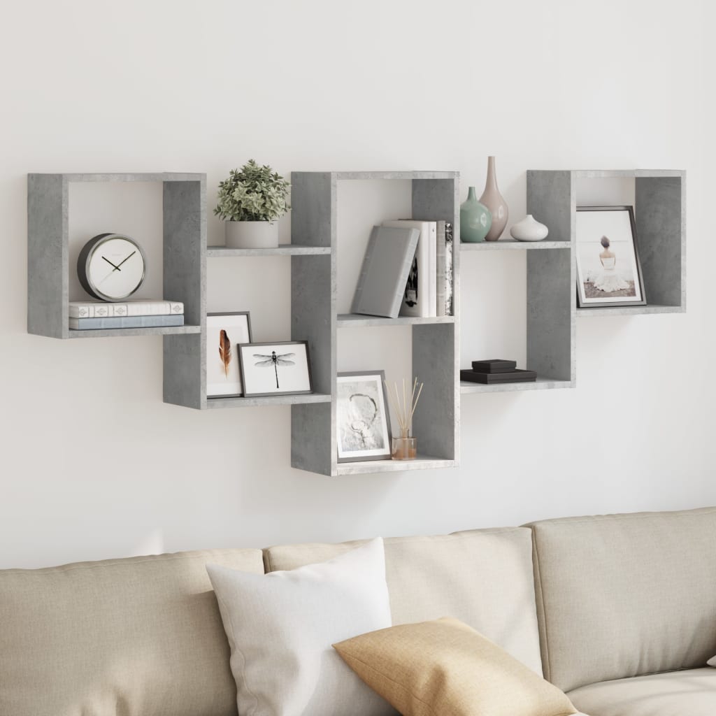 Wall shelf, concrete gray, 159x18x66cm, engineered wood