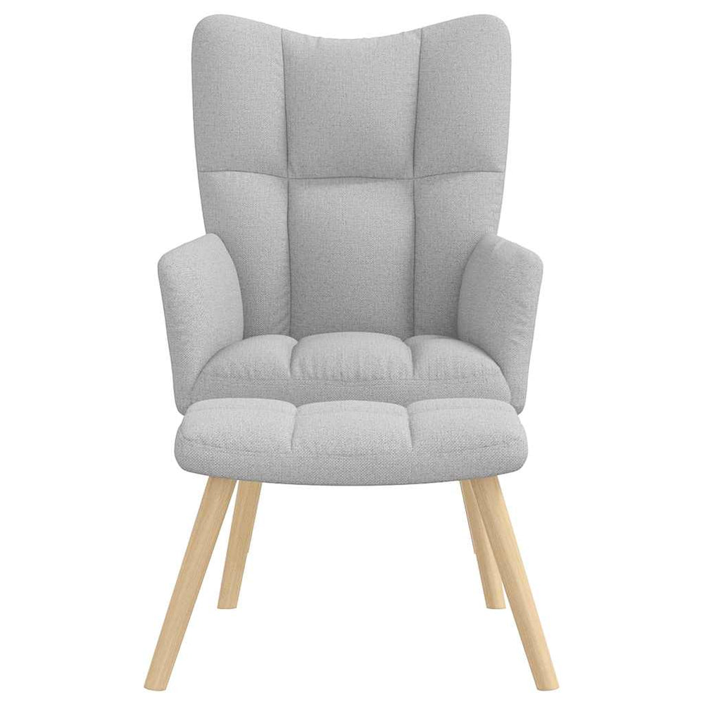 Atpalaiduojanti kėdė su Footstool Cloud Grey audiniu
