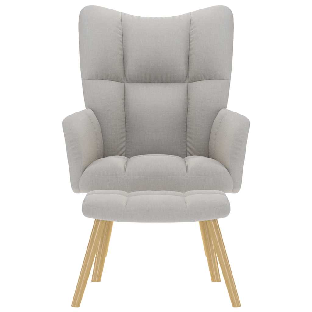 Atpalaiduojanti kėdė su Footstool Cloud Grey audiniu