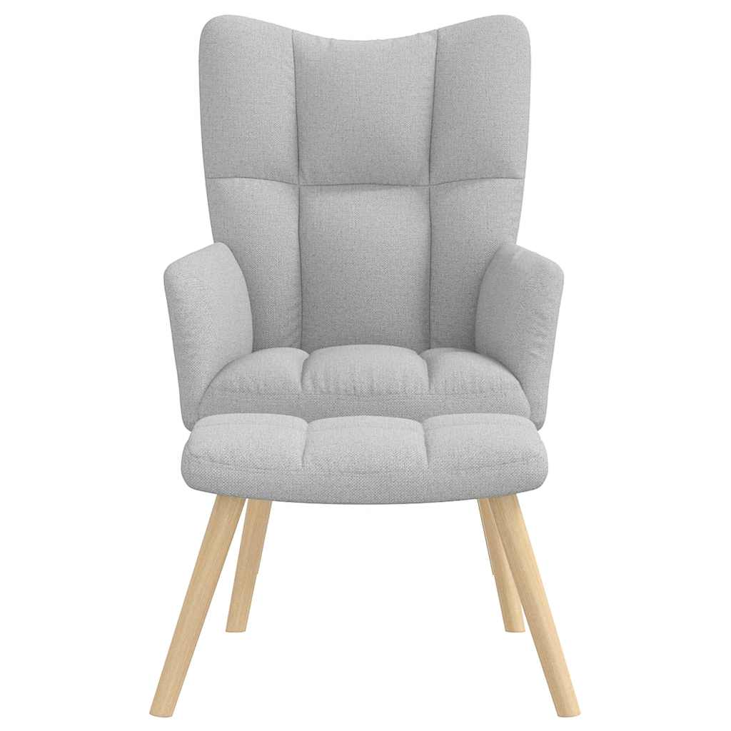 Atpalaiduojanti kėdė su Footstool Cloud Grey audiniu