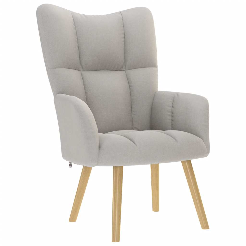 Atpalaiduojanti kėdė su Footstool Cloud Grey audiniu