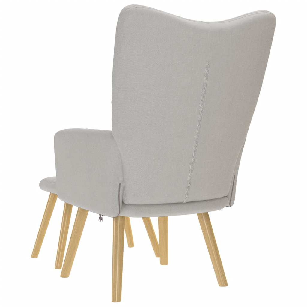 Atpalaiduojanti kėdė su Footstool Cloud Grey audiniu
