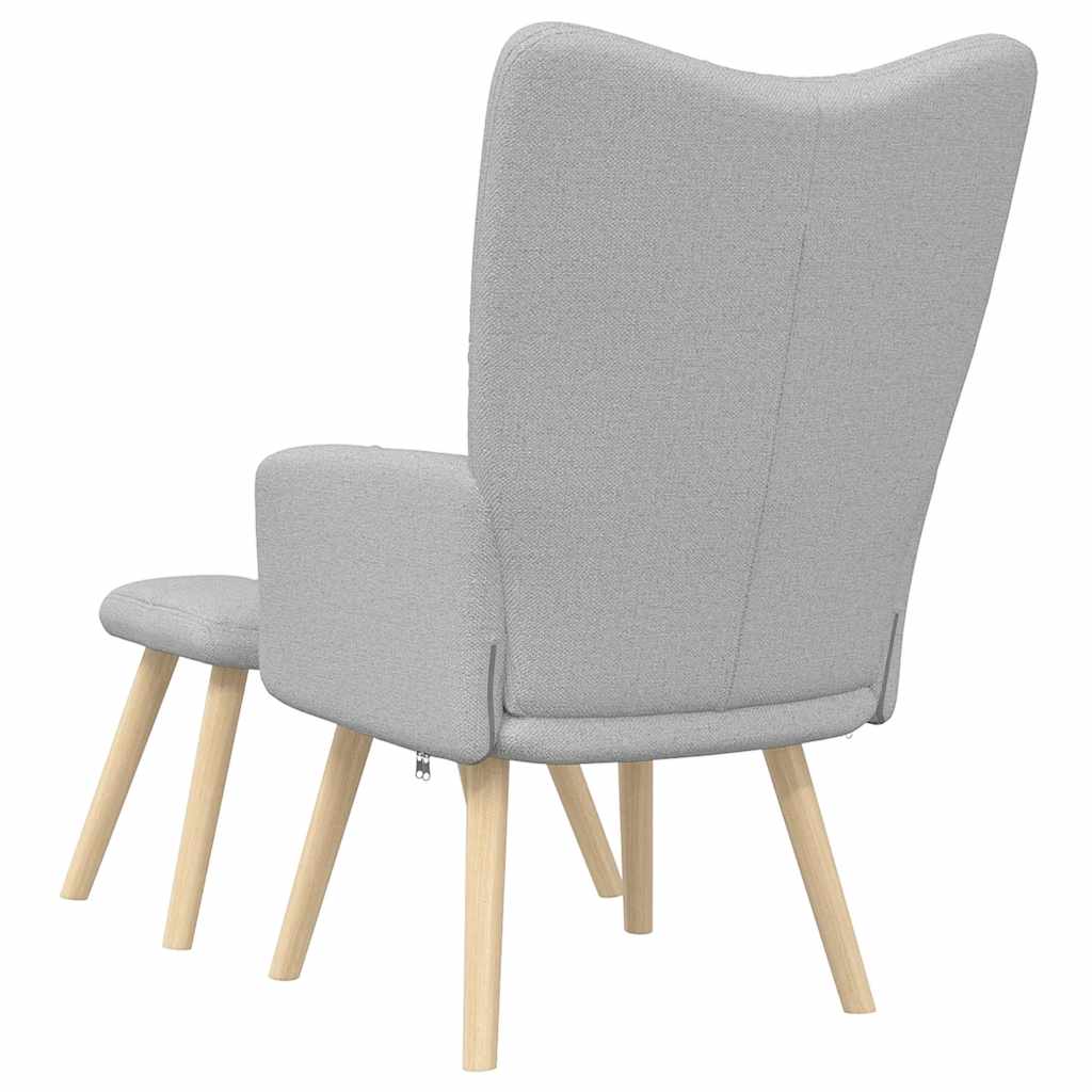 Atpalaiduojanti kėdė su Footstool Cloud Grey audiniu
