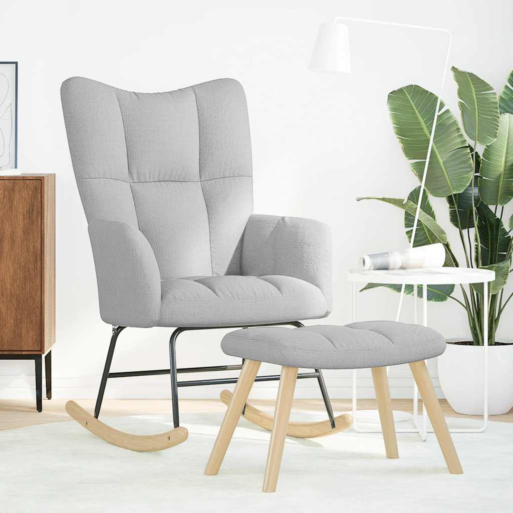 supama kėdė su Footstool Cloud Grey audiniu