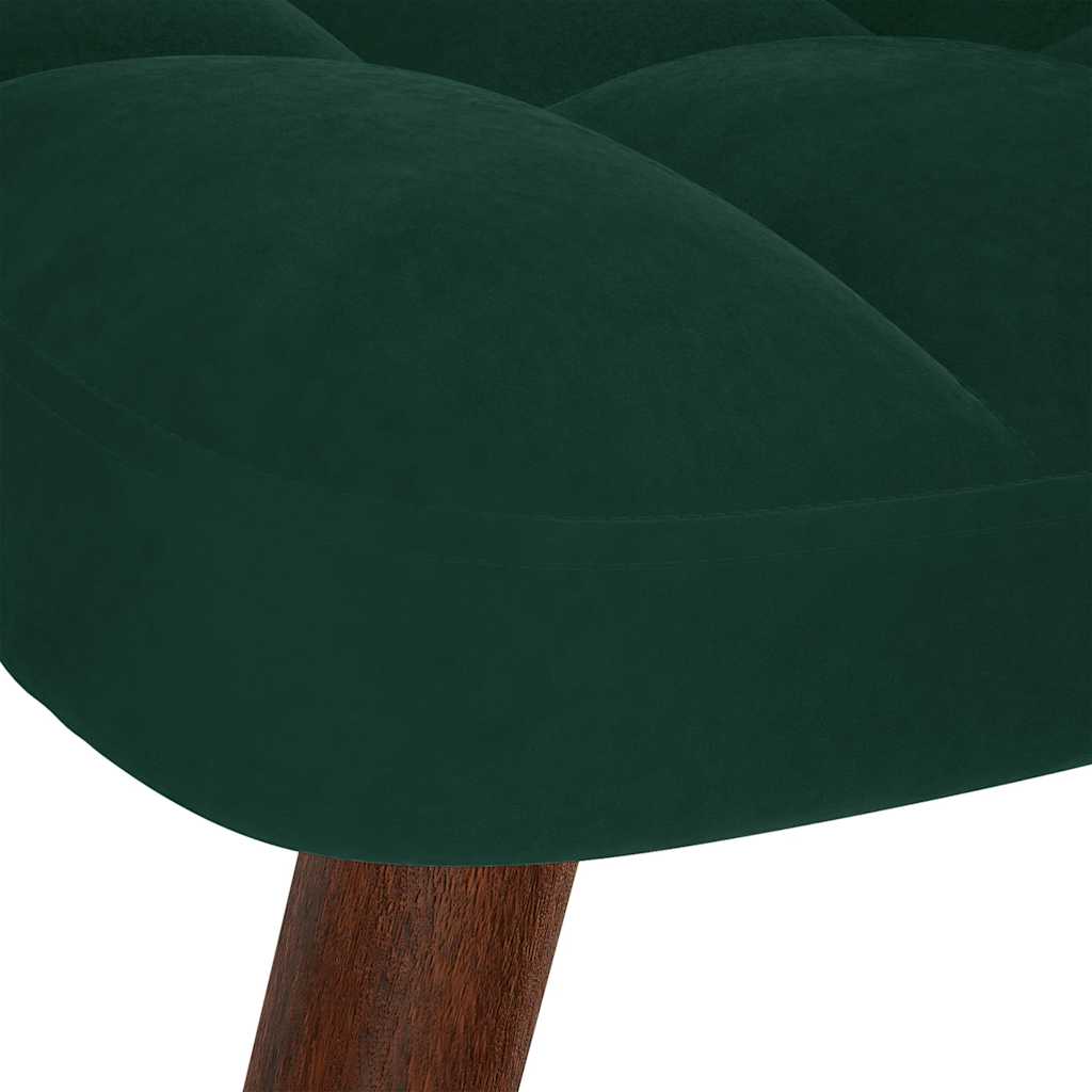 Šūpuļkrēsls ar pufu Dark Green Velvet