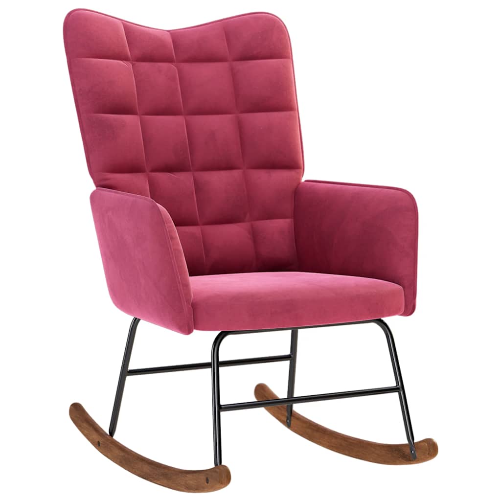 supama kėdė su taburete Wine Red Velvet