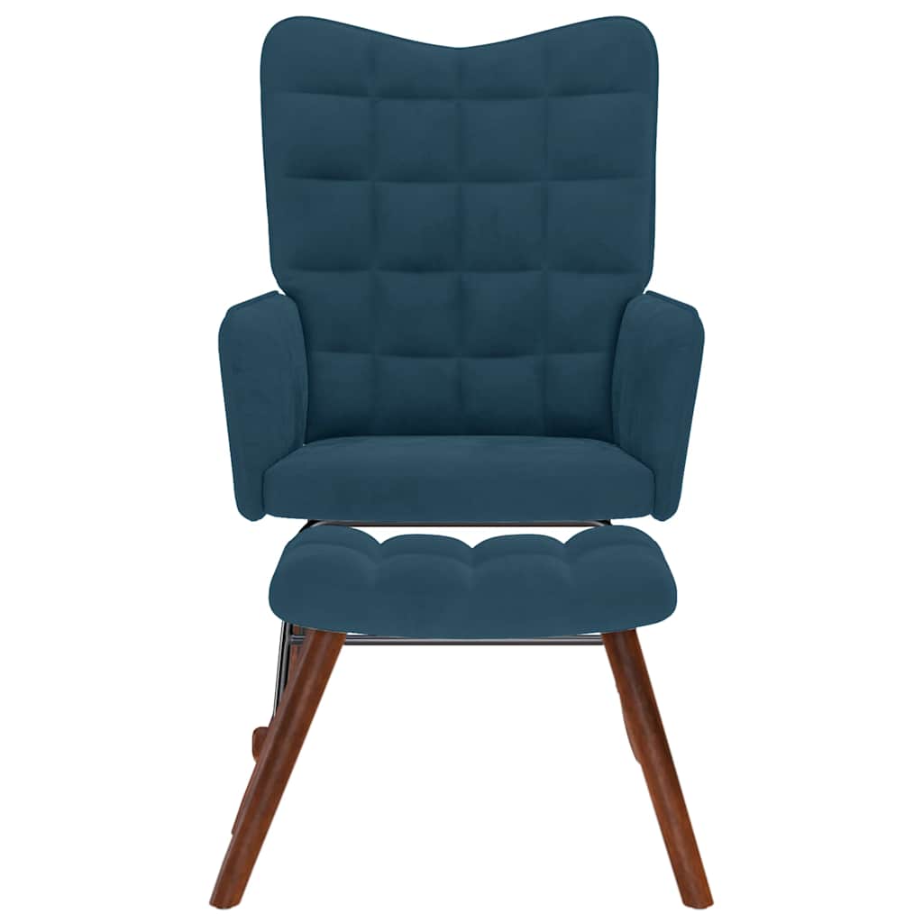 supama kėdė su taburete Blue Velvet