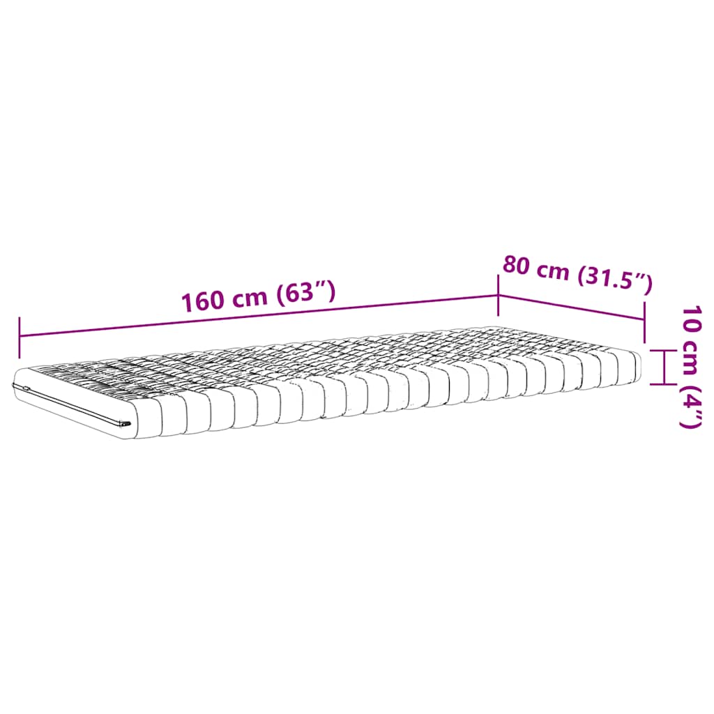 Foam mattress for children, white, 80x160cm, 20ILD firmness