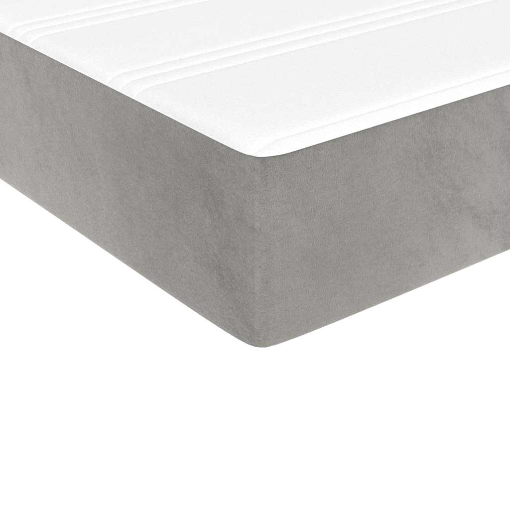 Pocket sprung mattress, light grey, 90x210x20cm, velvet