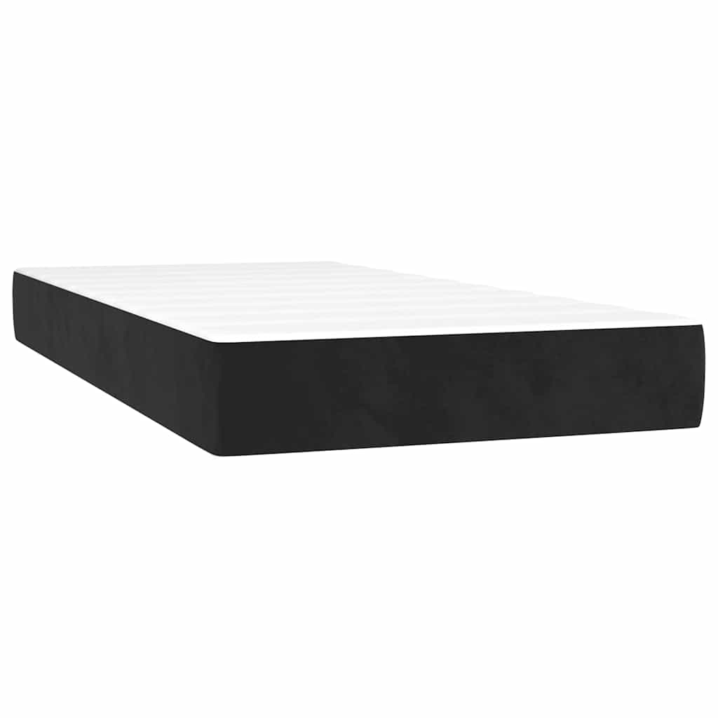 Sprung mattress, black, 100x210x20cm, velvet