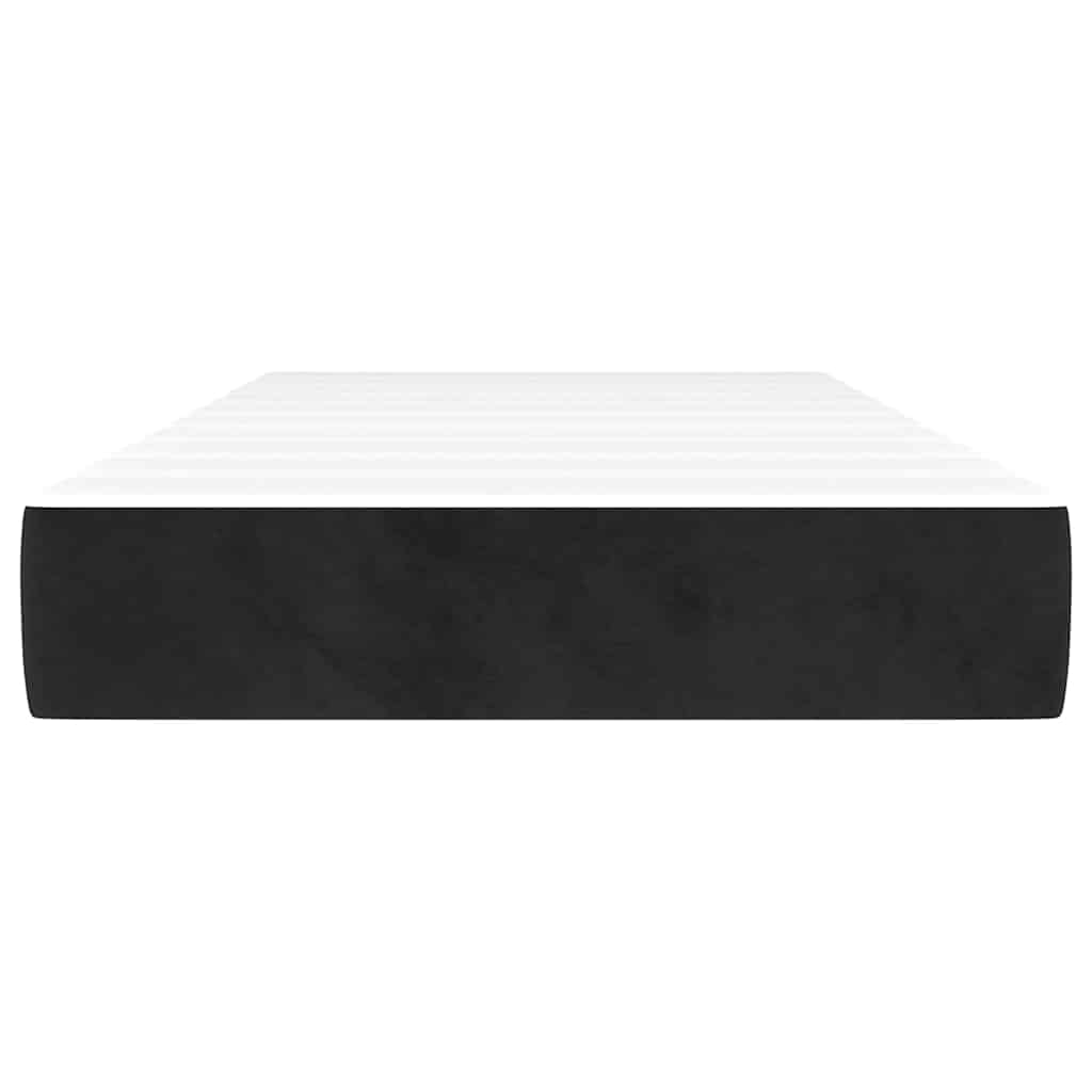 Sprung mattress, black, 100x210x20cm, velvet