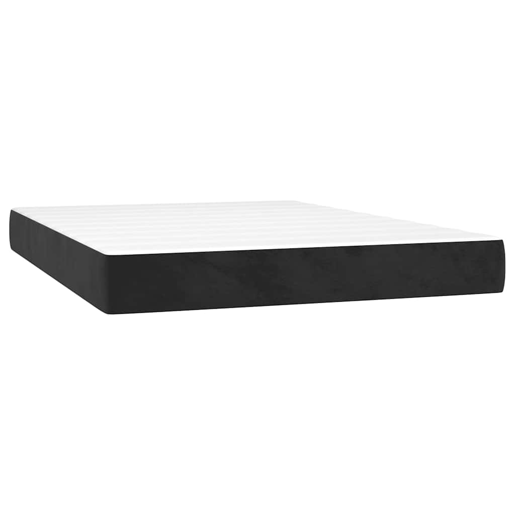 Atsperu matracis, melns, 140x210x20cm, samts
