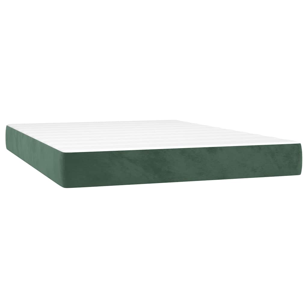 Spring mattress, dark green, 140x210x20cm, velvet