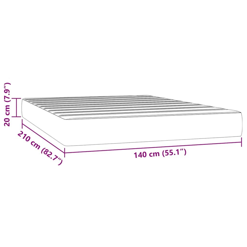 Spring mattress, dark green, 140x210x20cm, velvet