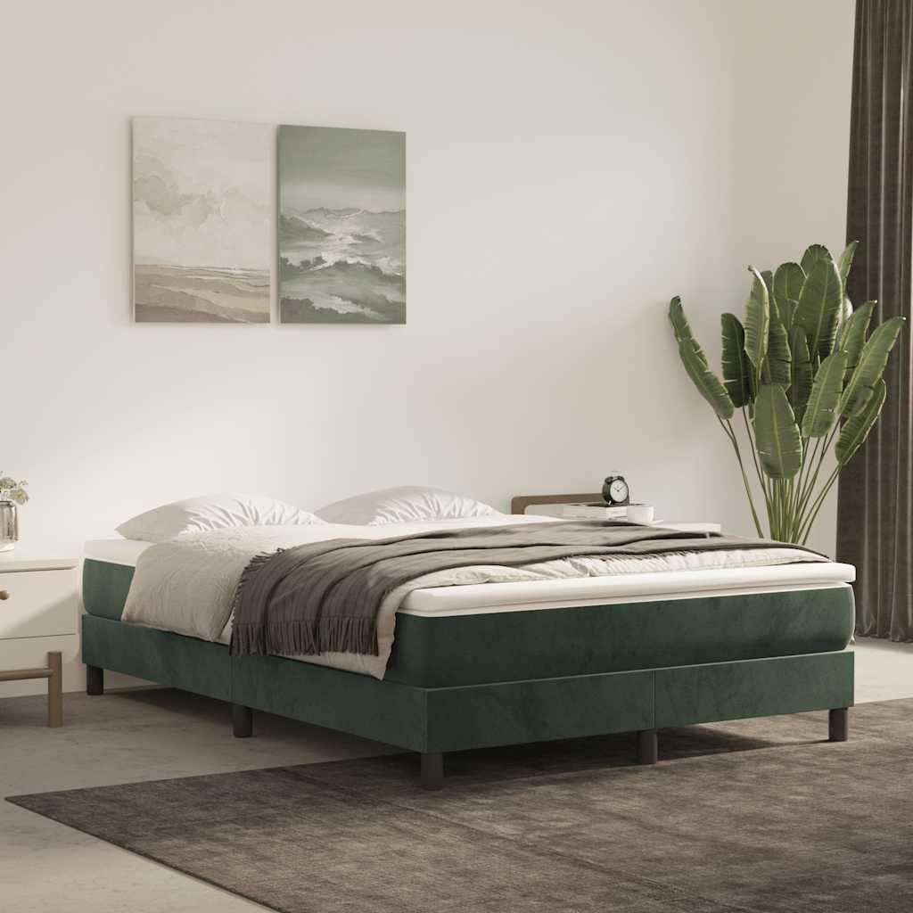 Spring mattress, dark green, 140x210x20cm, velvet