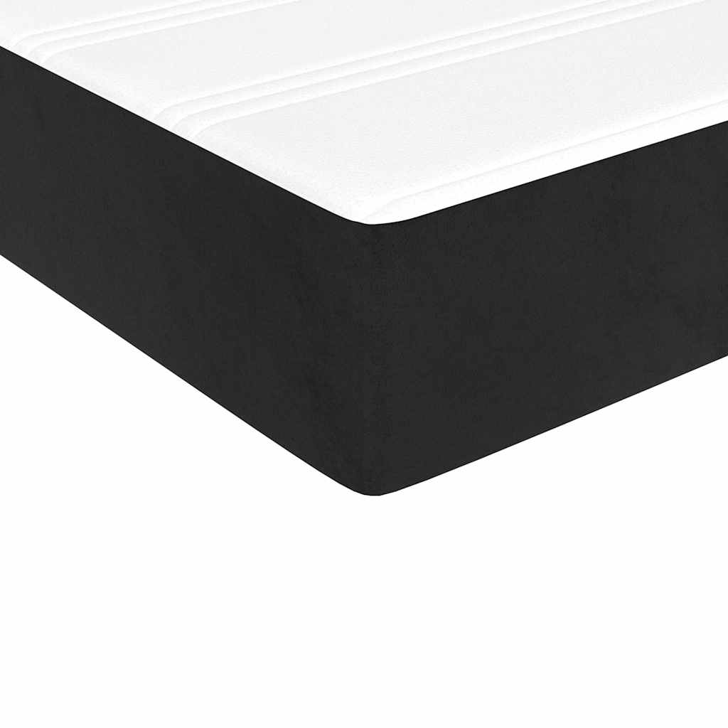 Spring mattress, black, 80x220x20cm, velvet