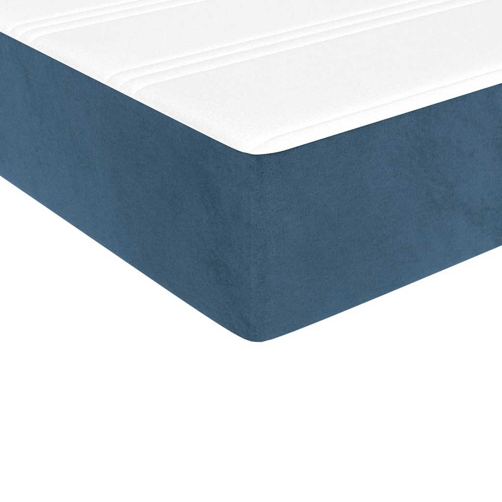Sprung mattress, dark blue, 100x220x20cm, velvet