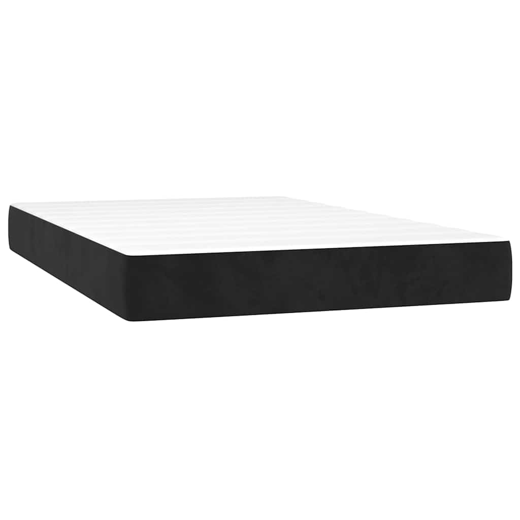 Spring mattress, black, 120x220x20cm, velvet