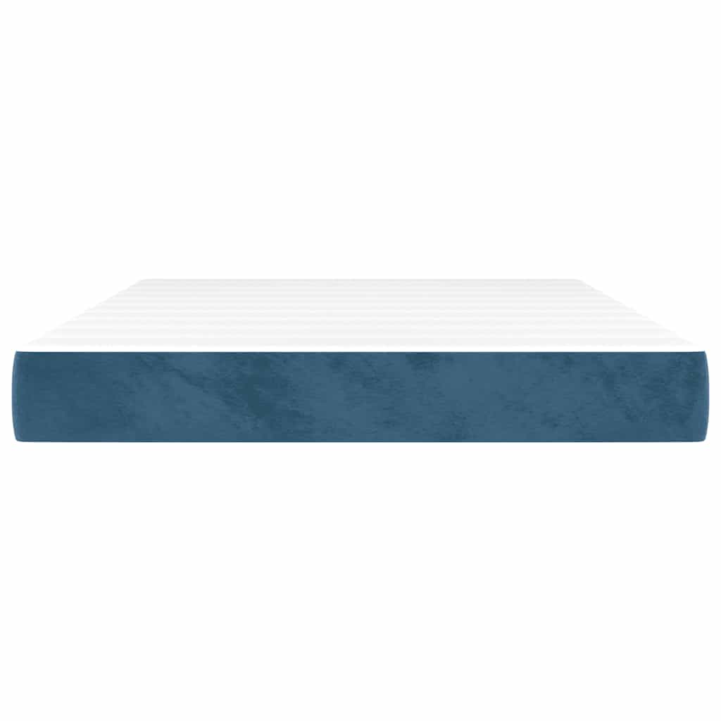 Spring mattress, dark blue, 140x220x20cm, velvet