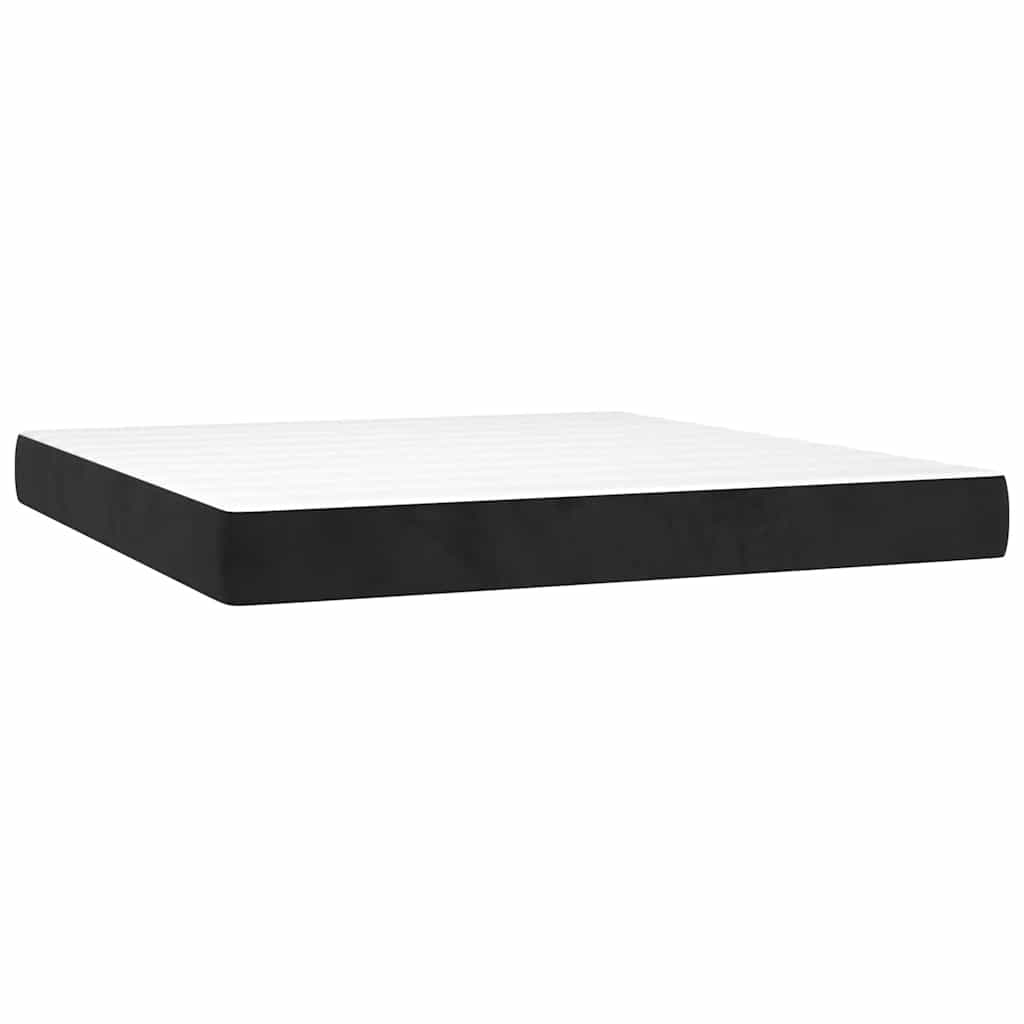 Atsperu matracis, melns, 160x220x20cm, samts