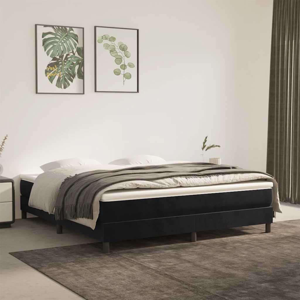 Atsperu matracis, melns, 160x220x20cm, samts