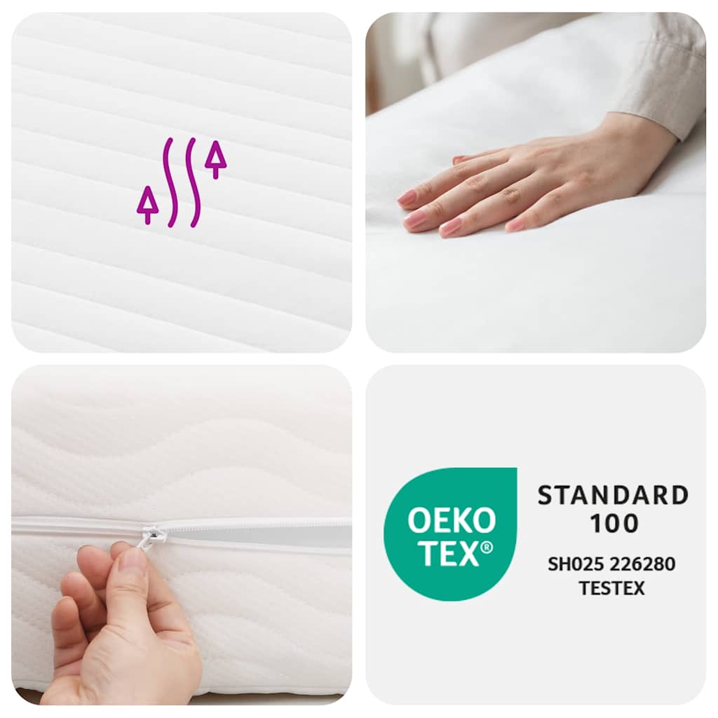 Foam mattress, white, 200x210cm, H2/H3 firmness