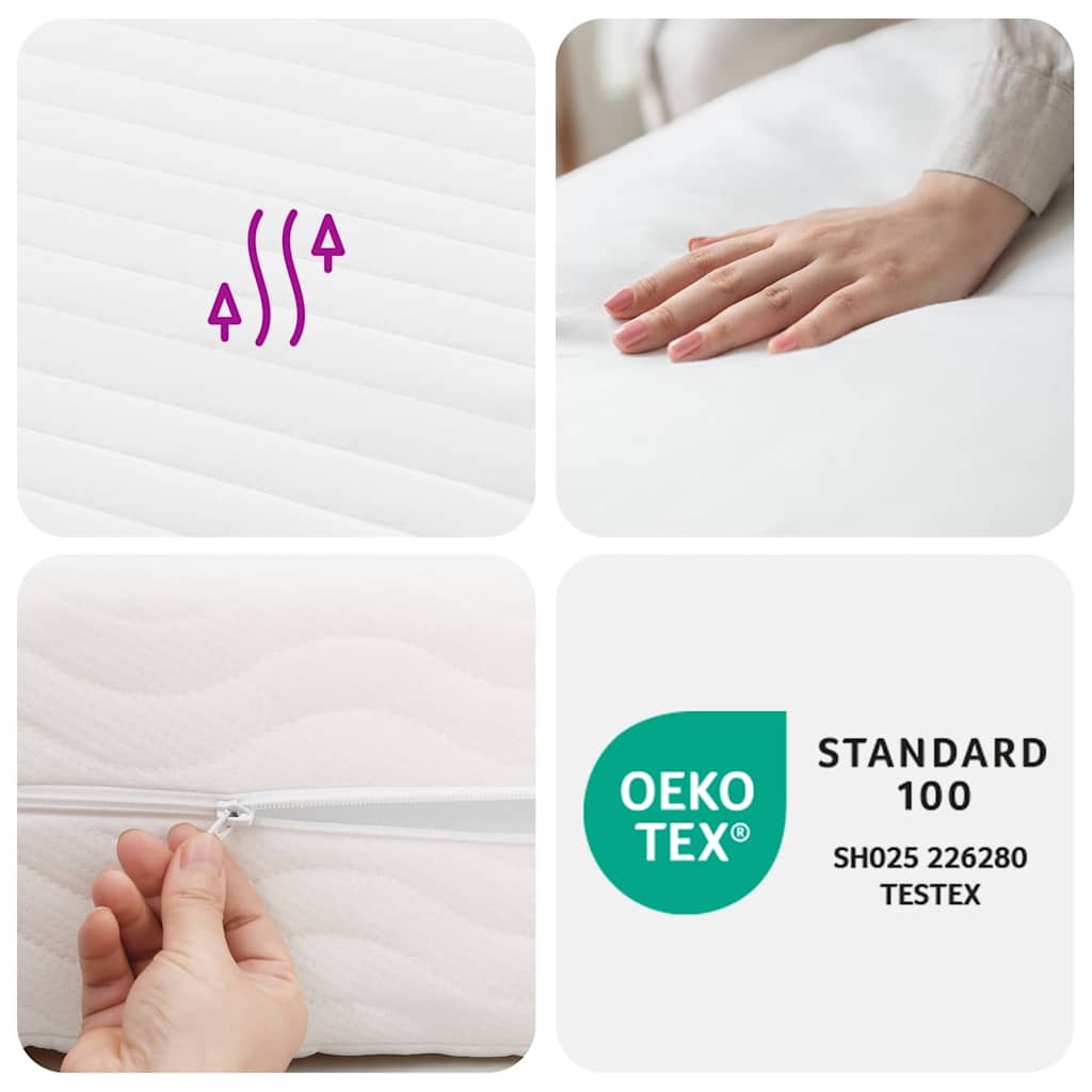 Foam mattress, white, 140x220cm, H2/H3 firmness