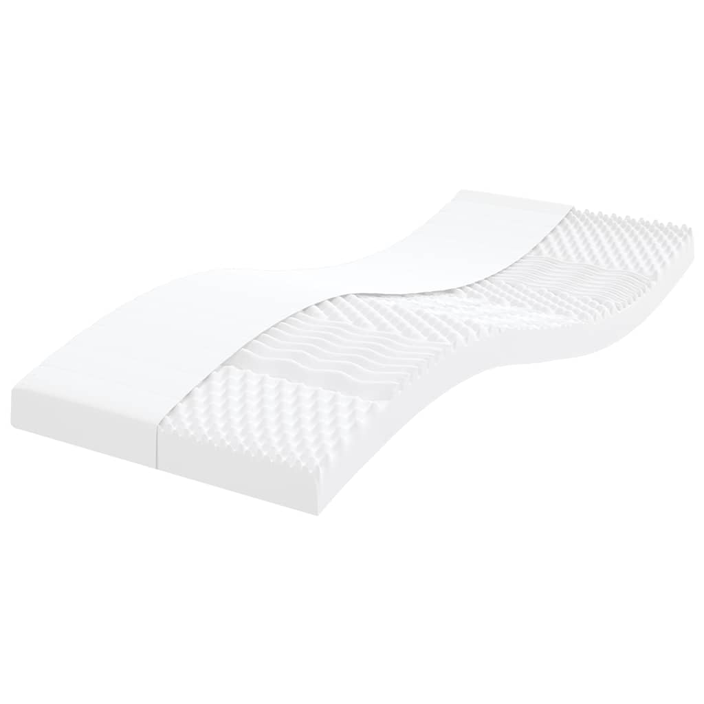 Foam mattress, white, 90x210cm, 20ILD firmness, 7-zone
