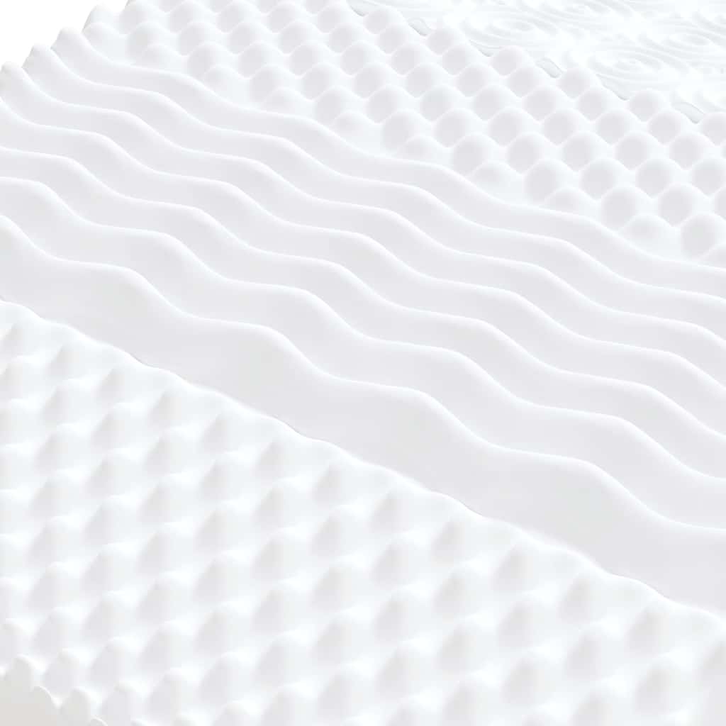 Foam mattress, white, 90x210cm, 20ILD firmness, 7-zone