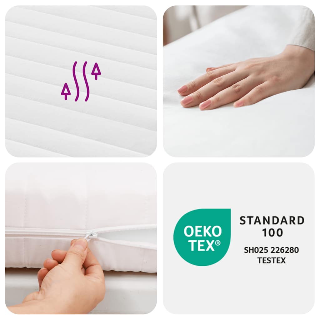 Foam mattress, white, 180x210cm, 20ILD firmness, 7-zone