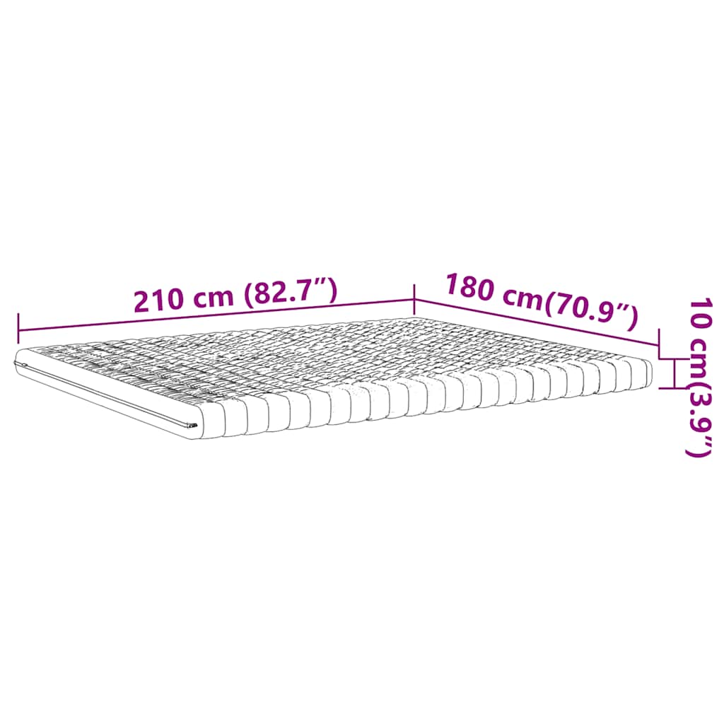 Foam mattress, white, 180x210cm, 20ILD firmness, 7-zone