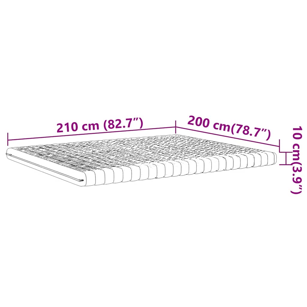 Foam mattress, white, 200x210cm, 20ILD firmness, 7-zone