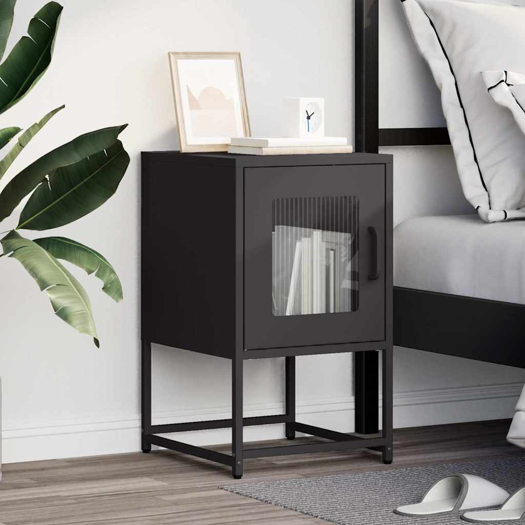 naktinė spintelė juoda 36x39x60,5 cm šaltai valcuotas plienas