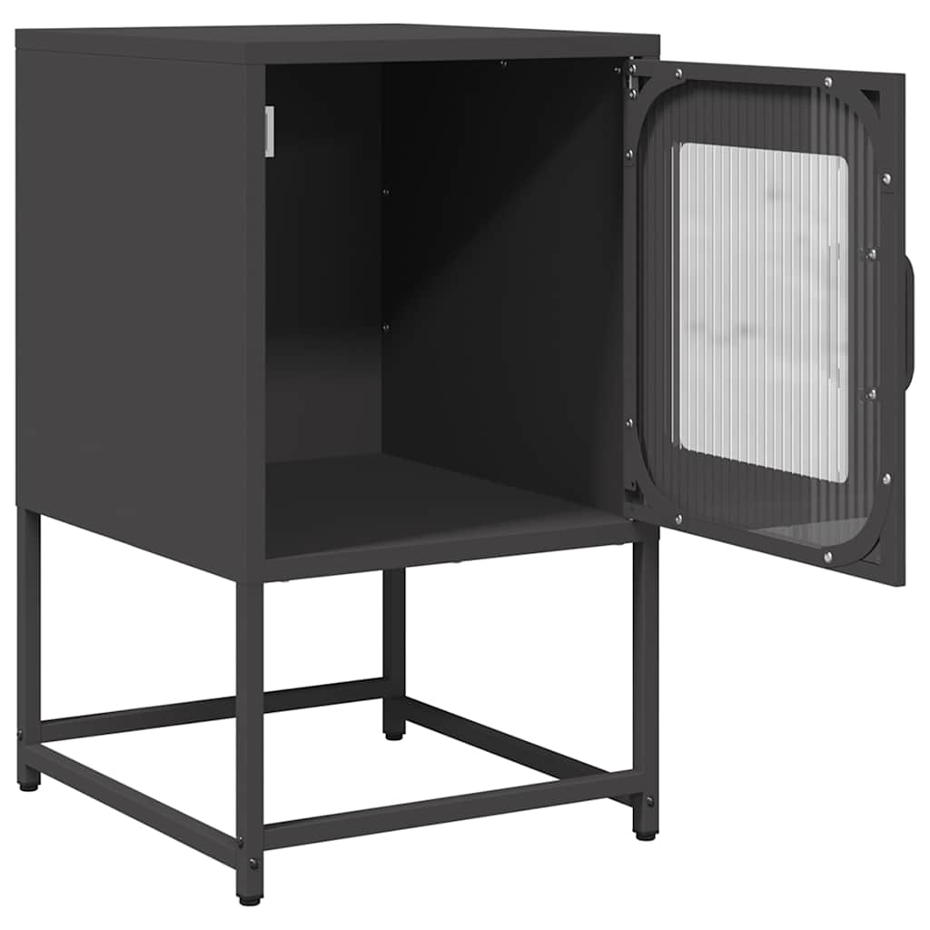 naktinė spintelė juoda 36x39x60,5 cm šaltai valcuotas plienas