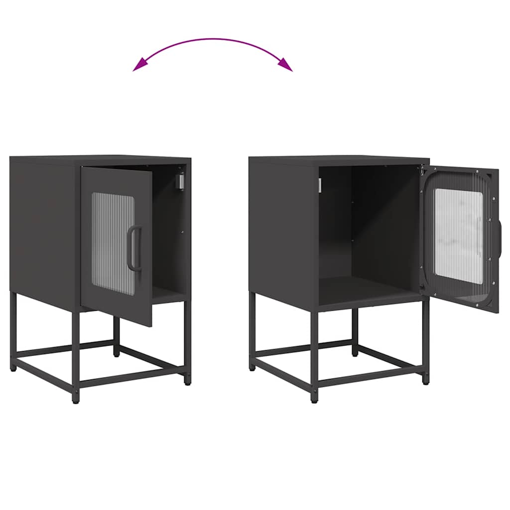 naktinė spintelė juoda 36x39x60,5 cm šaltai valcuotas plienas